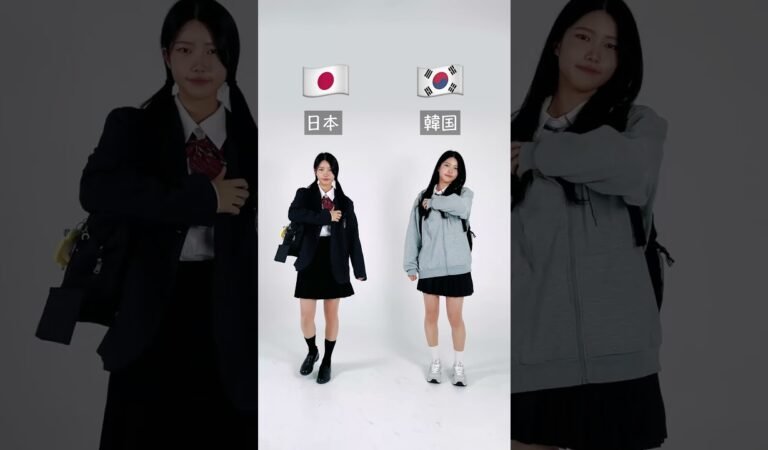⭐️日韓制服コーデこんなに違うの？！⭐️制服コーデに参考！ 韓国の制服はどう思う？#新学期 #新学期アイテム #リュックサック  #制服コーデ #制服アレンジ  #shorts